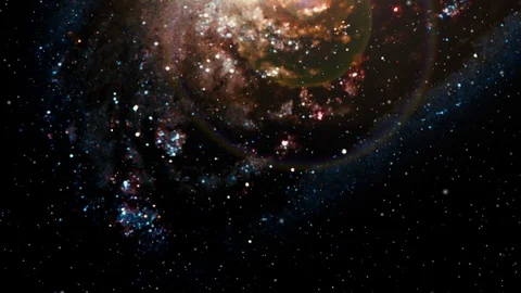 Black eye galaxy rotating in space Stock Footage 95763443