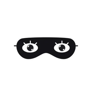 Black eye patch for sleep. Isolated Vector Stock Illustration