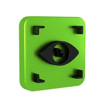 Black Eye scan icon isolated on transparent background. Scanning eye. Secur.. Illustrazione stock