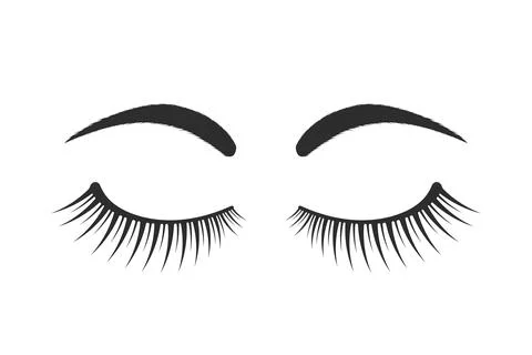 Black eyebrows and eyelashes logo Stock Illustration