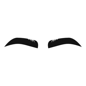 Black eyebrows giving a surprised look イラスト素材