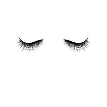 Black eyelashes isolated on white background. False eyelashes. Vector illustr Stock Illustration