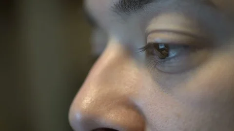 Black eyes of indian programmist, who is working on computer, close up. Stock Footage 88266529