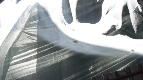 Black Fabric - Blowing in the Wind (Slow Motion Abstract) Stock Footage 196171184