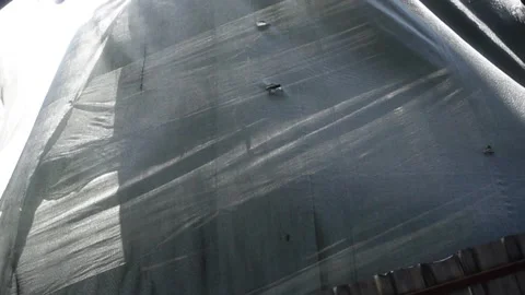 Black Fabric - Blowing in the Wind (Slow Motion Abstract) Stock Footage 196171189