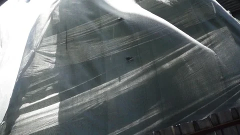 Black Fabric - Blowing in the Wind (Slow Motion Abstract) Stock Footage 196171198