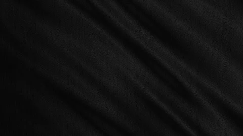 Black fabric cloth material is wave. Fashion pattern, detailed burlap.  Stock Footage 121817896