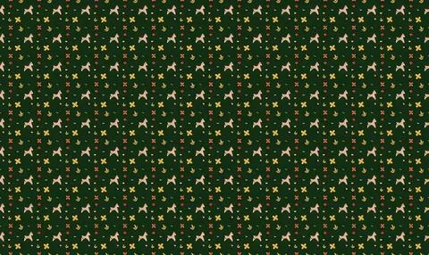 Black fabric with small white and green floral pattern Stock Illustration