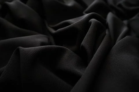 Black fabric texture background. Stock Photos