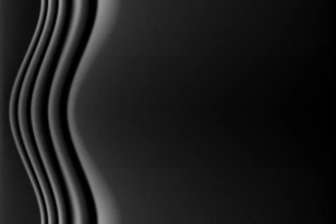 Black fabric wave shadow side vector illustration. Illustrazione stock