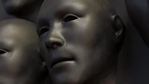 The Black face for Abstract Background concept 3d Rendering. 库存插图