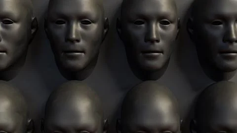 The Black face for Abstract Background concept 3d Rendering. 库存插图