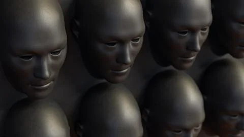 The Black face for Abstract Background concept 3d Rendering. Illustrazione stock