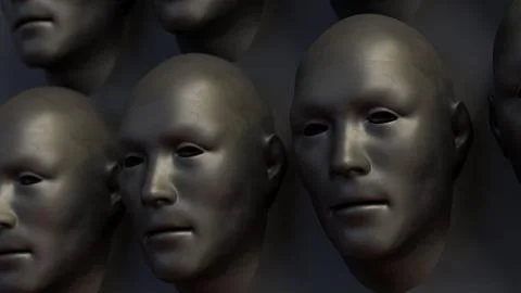 The Black face for Abstract Background concept 3d Rendering. 库存插图
