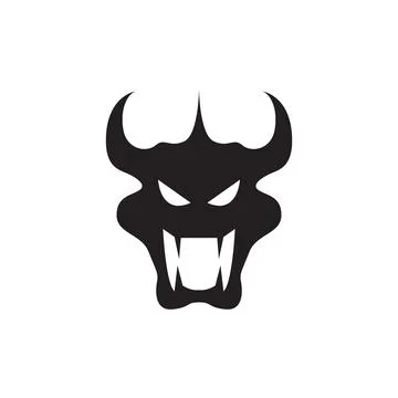 Black face demon laugh logo design vector graphic symbol icon sign illustra.. Stock Illustration