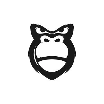 Black face gorilla cool logo design vector graphic symbol icon sign illustr.. Иллюстрация