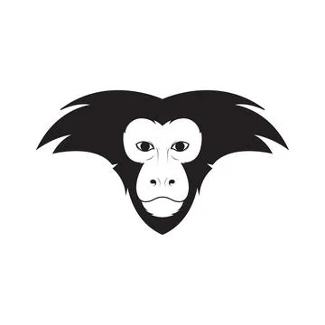 Black face Lion-tailed macaque logo design vector graphic symbol icon sign .. Stock Illustration
