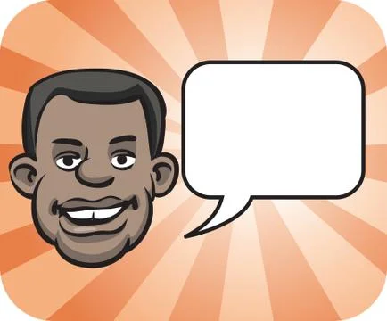Black face with speech bubble Stock Illustration