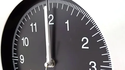 Black faced wall clock Stock Footage 77571419