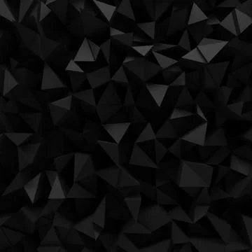 Black faceted 3d background Stock Illustration