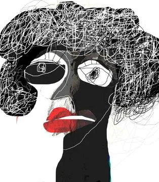 Black fake face Illustrazione stock