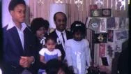Black Family Portrait African American Xmas 1970S Vintage Film Home Movie 8Mm Stock Footage