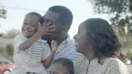 Black Family Smiling And Laughing Together (Slow Motion 4K) Stock Footage