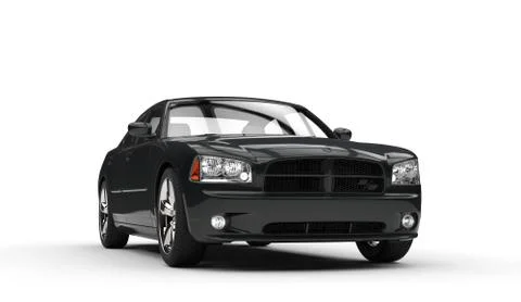 Black Fast Car Front View Stock Illustration