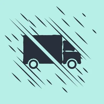 Black Fast round the clock delivery by car icon isolated on green background Illustration