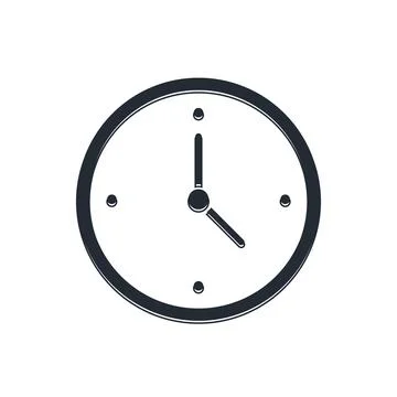 Black Fast time delivery icon isolated on white background. Timely service,.. Stock Illustration