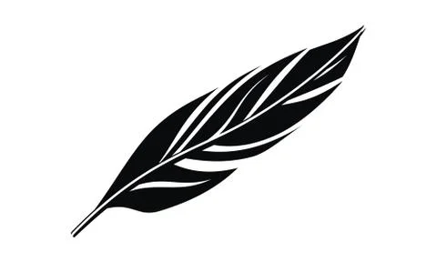 Black Feather Logo Design Template Vector Ilustración de archivo
