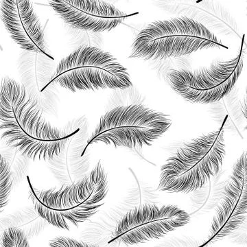 Black feathers Stock Illustration
