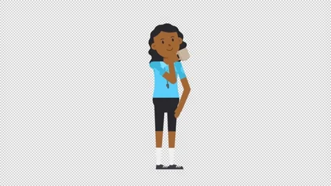 Black Female EU Referee Drinking Coffee Video stock 205056067