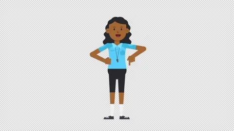 Black Female EU Referee Pointing Below Stock Footage 205056170