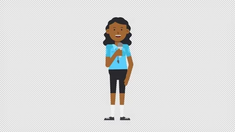 Black Female EU Referee Talking on Microphone Stock Footage 205056302