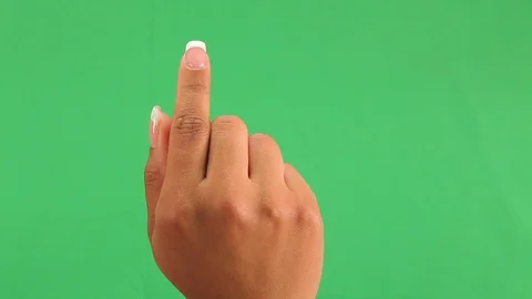 Black female hands. Touchscreen hand gestures on green screen B Stock Footage 121806682