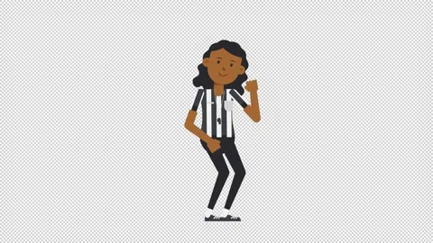 Black Female US Referee Dancing Stock Footage 205057105