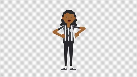 Black Female US Referee Pointing Below Video stock 205057246