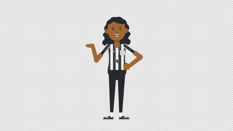 Black Female US Referee Talking Stock Footage 205057433