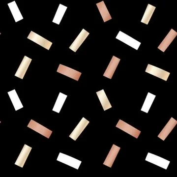 Black festive packaging paper with rectangles made of gold and bronze foil Stock Illustration