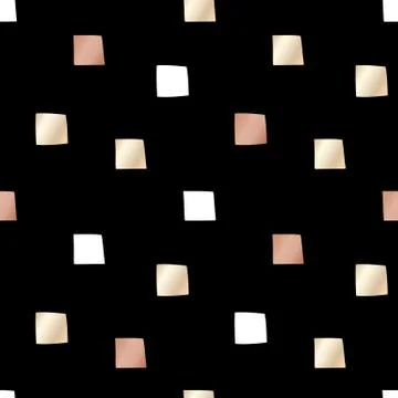 Black festive packaging paper with squares made of gold and bronze foil Stock Illustration