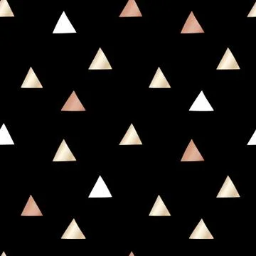 Black festive packaging paper with triangles made of gold and bronze foil Stock Illustration