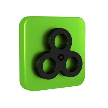 Black Fidget spinner icon isolated on transparent background. Stress reliev.. Stock Illustration