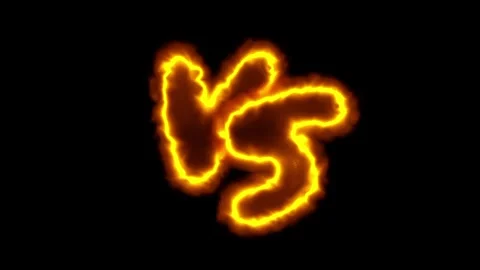 Black Fiery VS Text Flame Glow Ember Typography Stock Footage 336837792