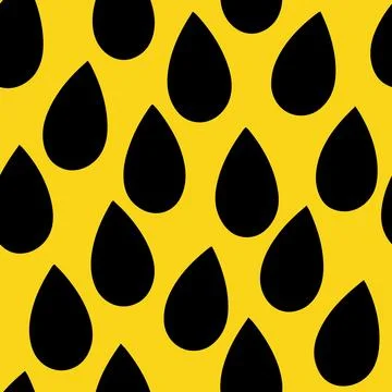 Black figures in the form of a drop on a yellow background. Stock Illustration