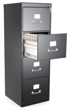 Black File Cabinet. Illustrazione stock