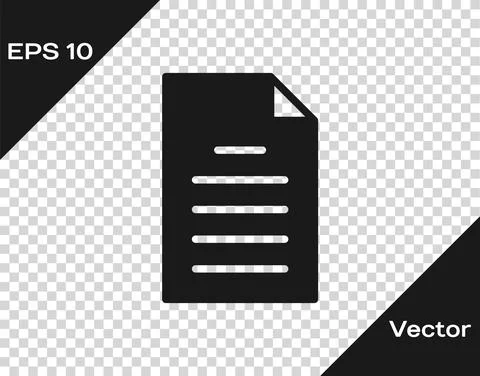 Black File document icon isolated on transparent background. Checklist icon Stock Illustration