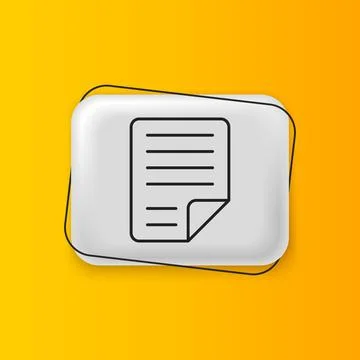 Black File document icon isolated on yellow background. Checklist icon. Bus.. Stock Illustration