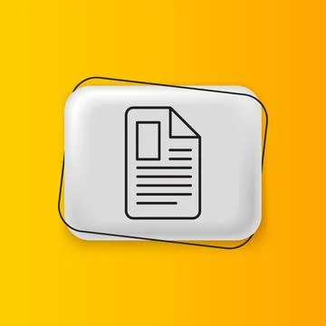 Black File document icon isolated on yellow background. Checklist icon. Bus.. イラスト素材