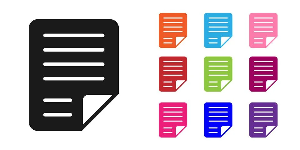 Black File document icon isolated on white background. Checklist icon. Busi.. Stock Illustration